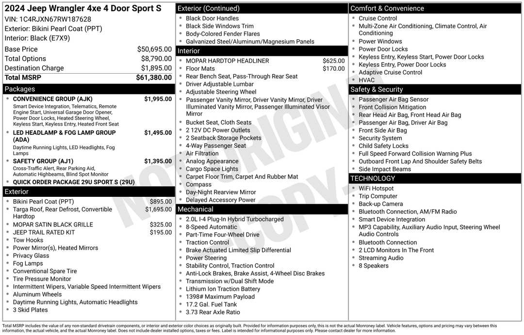 2024 Jeep Wrangler Sport S 4xe - Image 3
