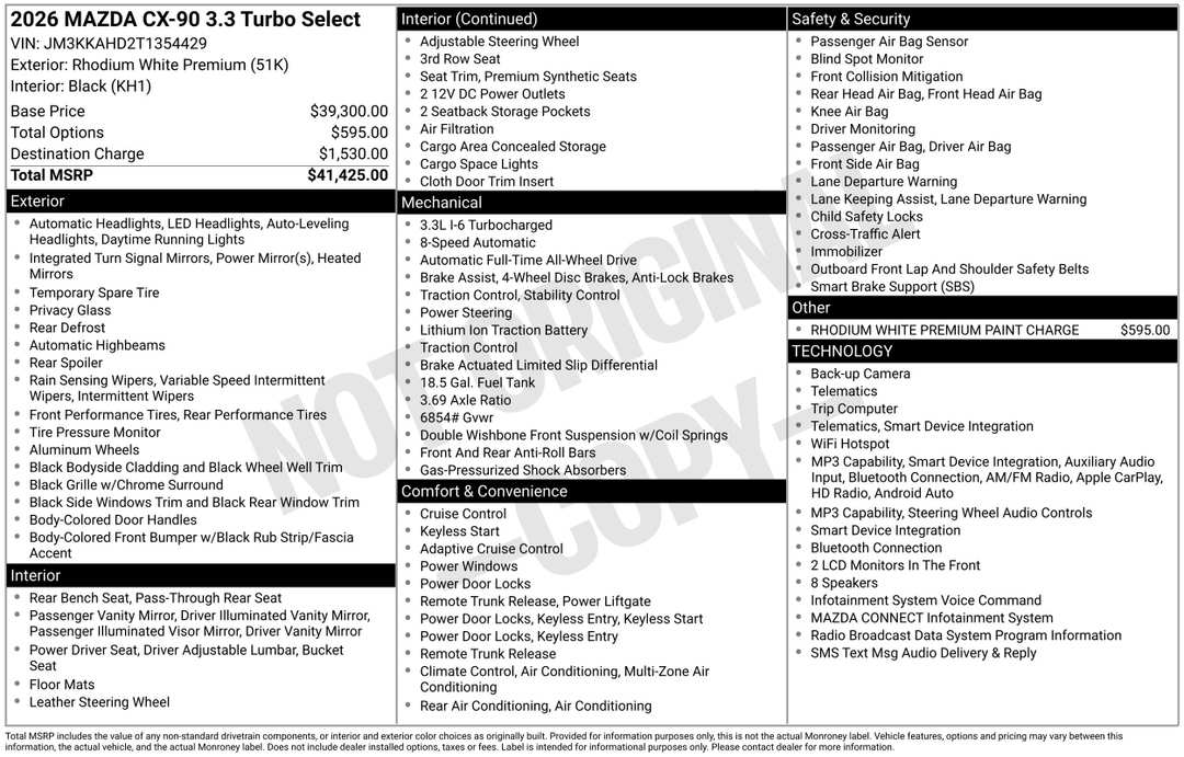 2026 MAZDA Cx-90 3.3 Turbo Select - Image 2