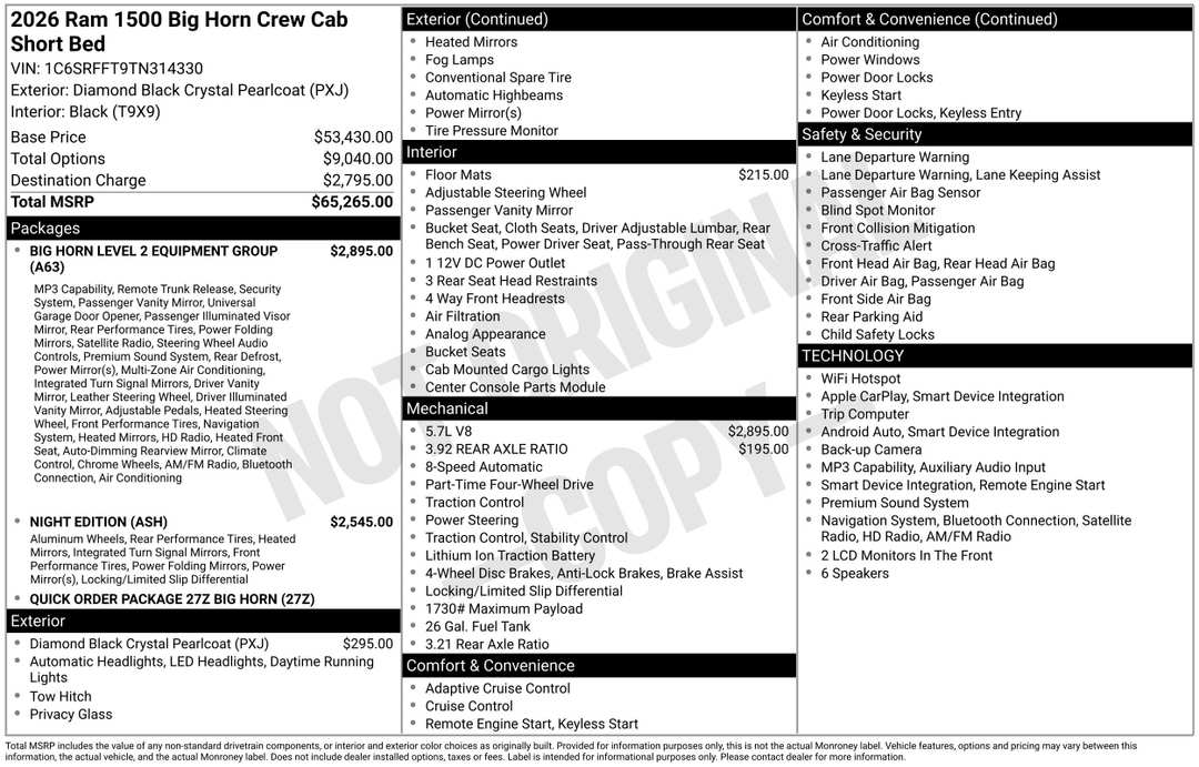 2026 Ram 1500 Big Horn/Lone Star - Image 2
