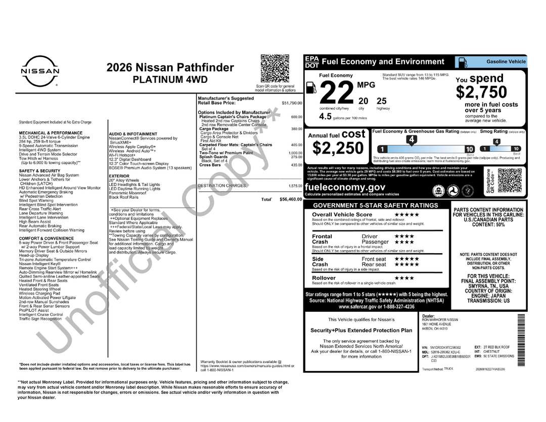 2026 Nissan Pathfinder Platinum - Image 3