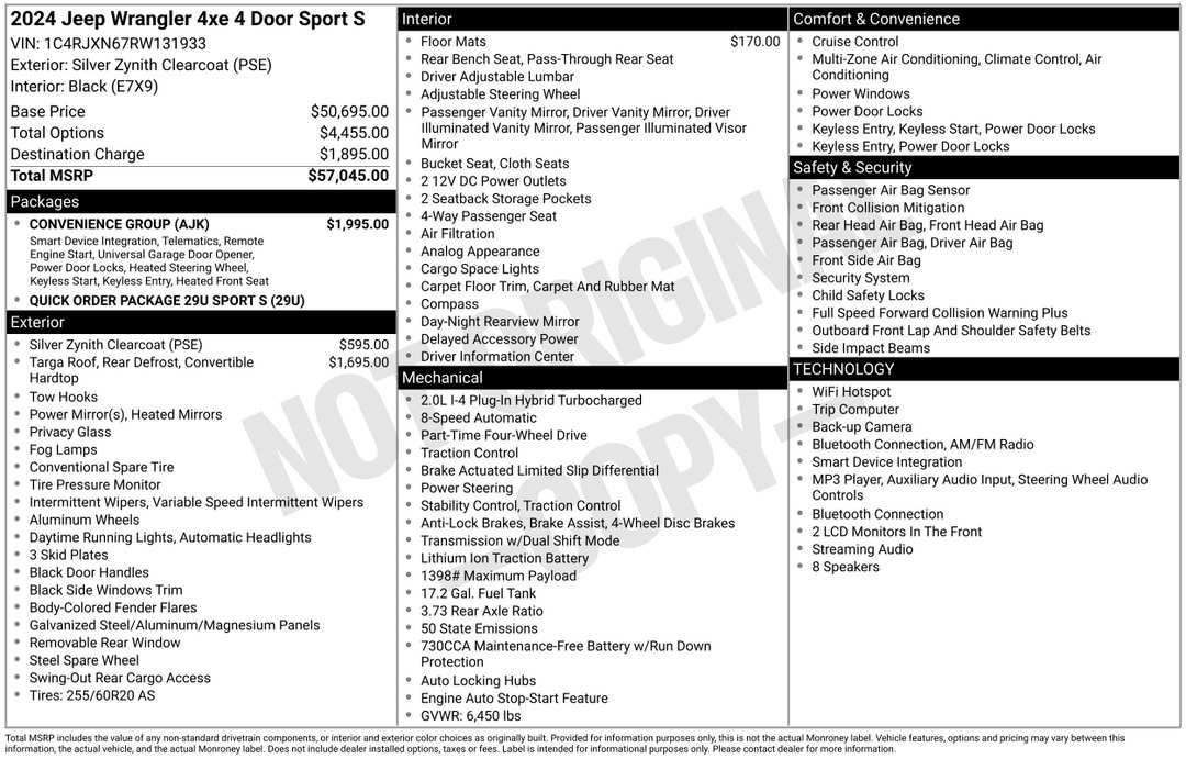 2024 Jeep Wrangler Sport S 4xe - Image 2
