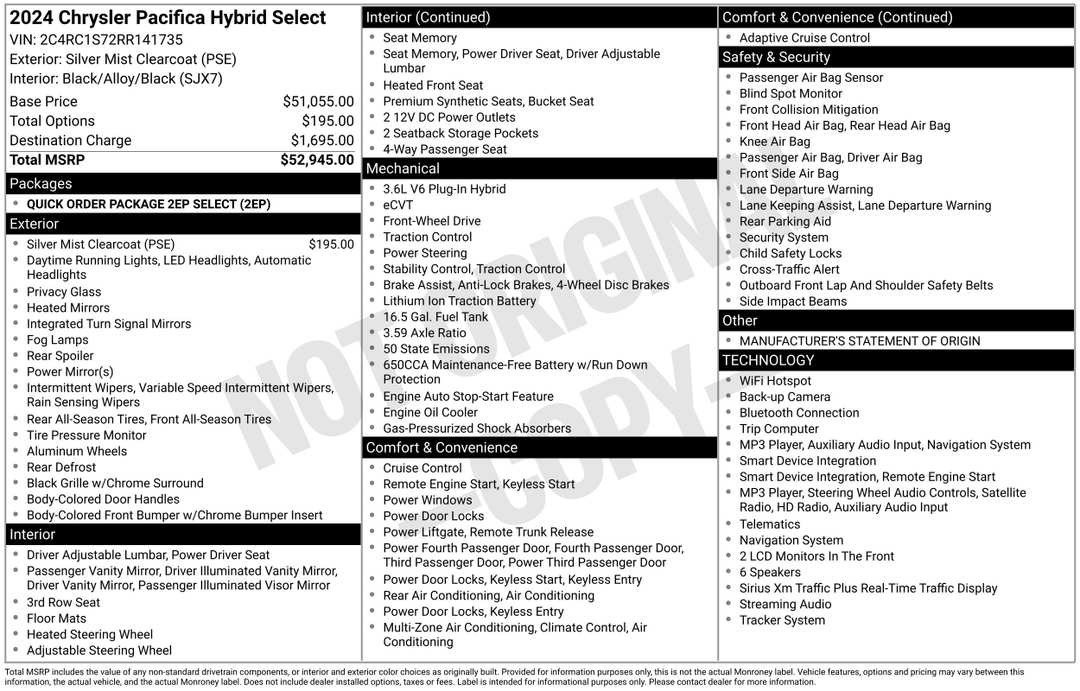 2024 Chrysler Pacifica Hybrid Select - Image 2