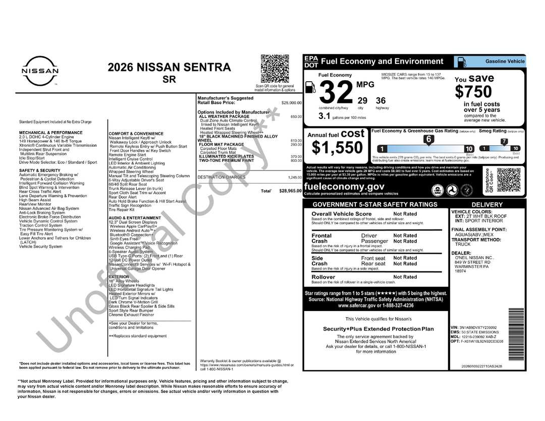 2026 Nissan Sentra SR - Image 3