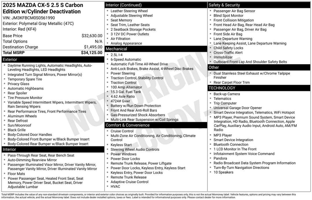 2025 MAZDA CX-5 2.5 S Carbon Edition - Image 2