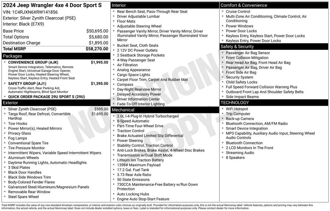 2024 Jeep Wrangler Sport S 4xe - Image 2