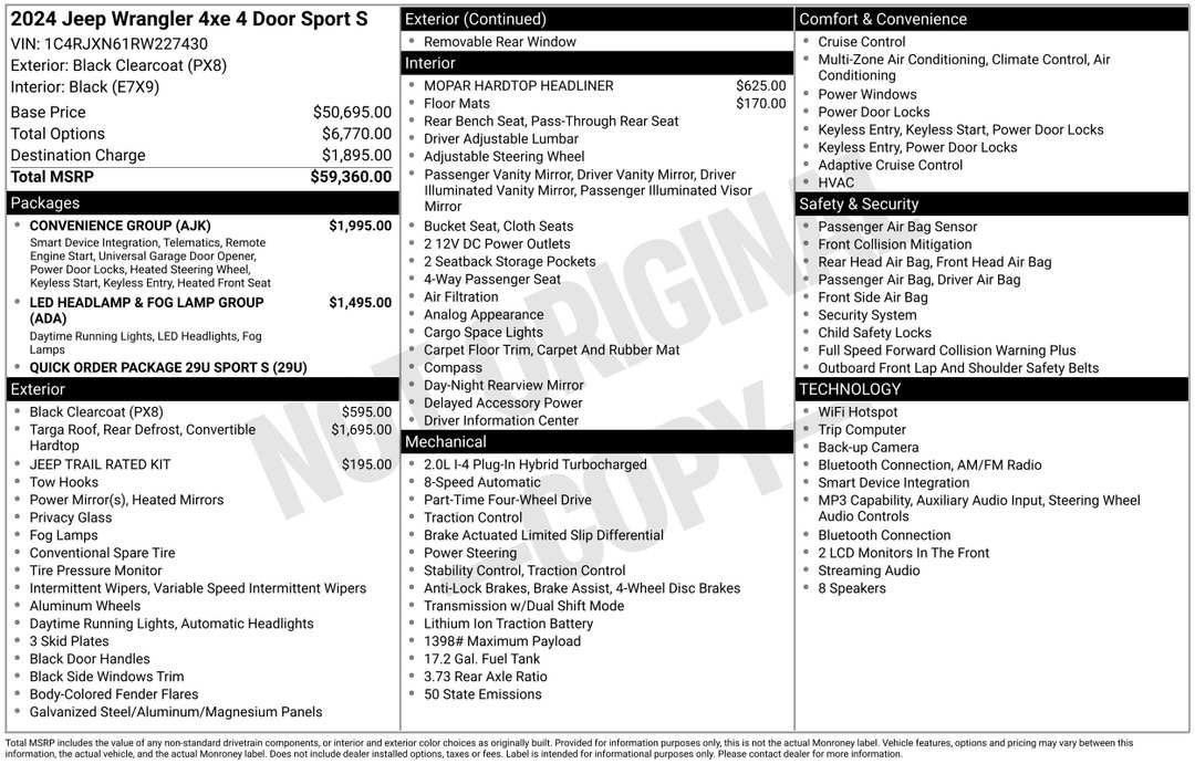 2024 Jeep Wrangler Sport S 4xe - Image 2