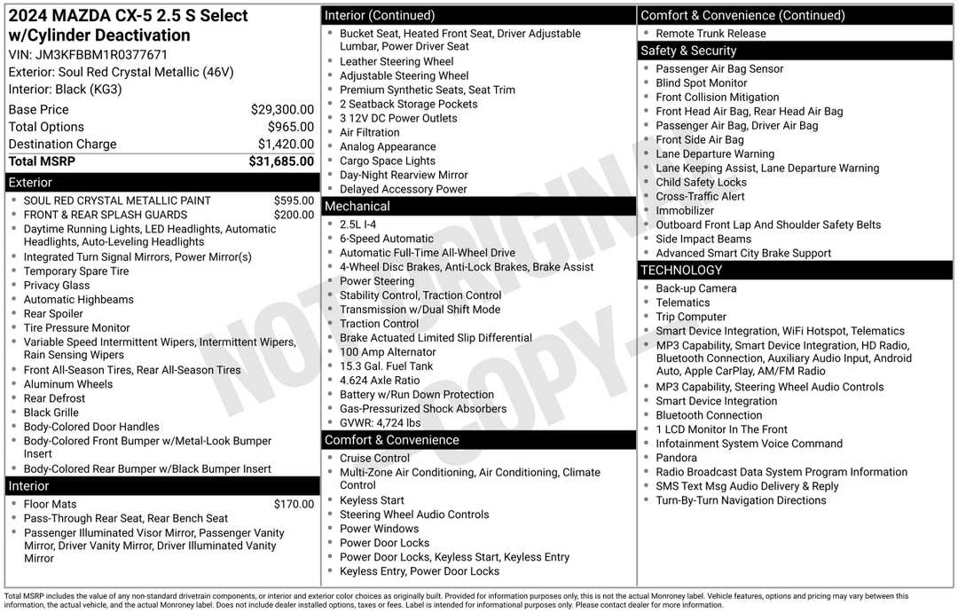 2024 MAZDA CX-5 2.5 S Select Package - Image 3