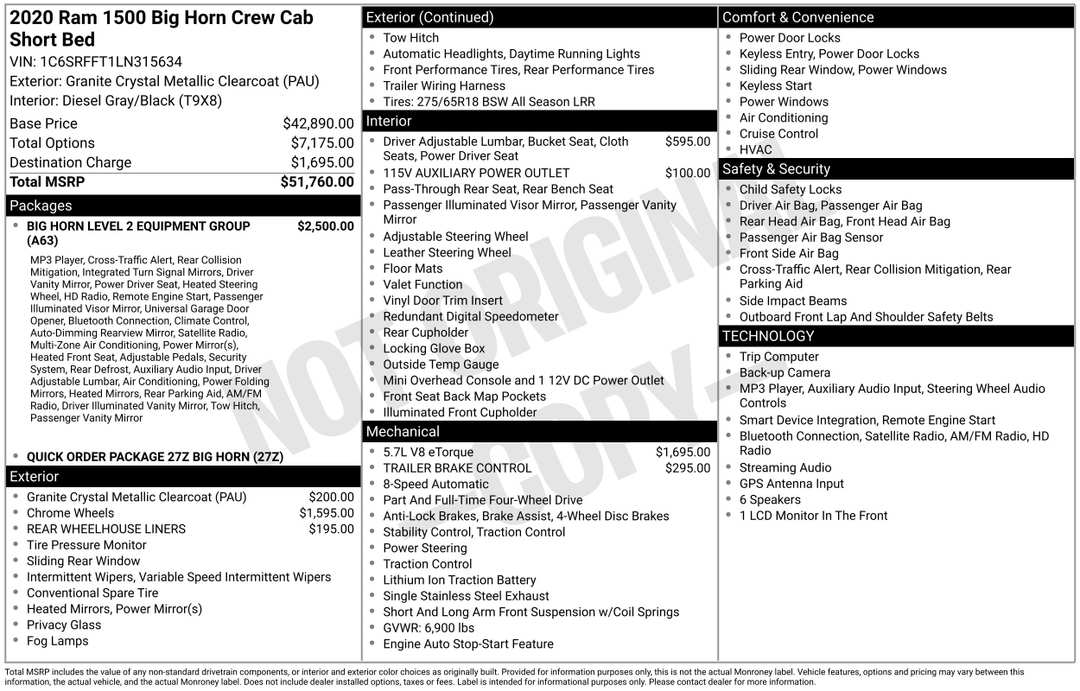 2020 Ram 1500 Big Horn/Lone Star - Image 2