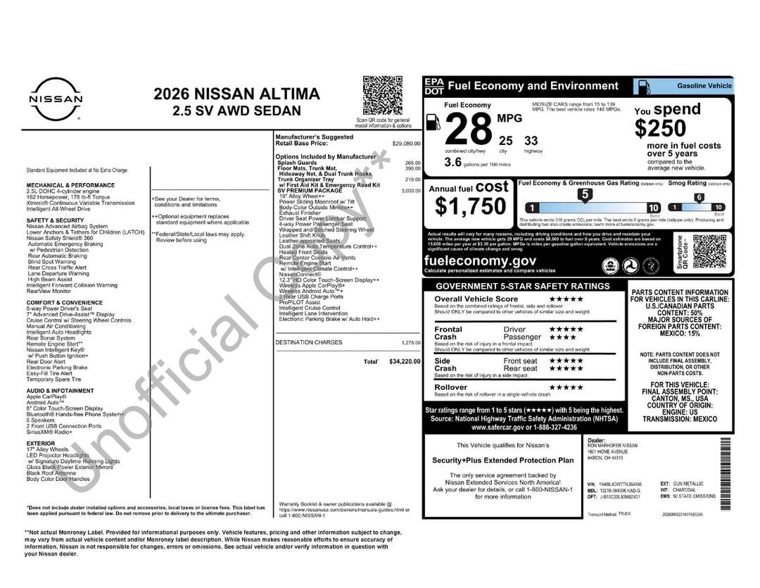 2026 Nissan Altima 2.5 SV - Image 3